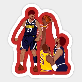 Jamal murray dunk on lebron - jamal murray's celeration vs lebron Sticker